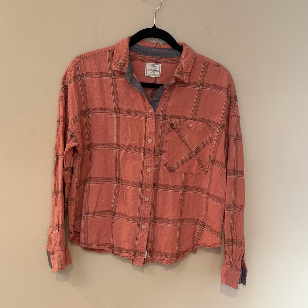 Fat Face Perfect Plaid Top Size 6
